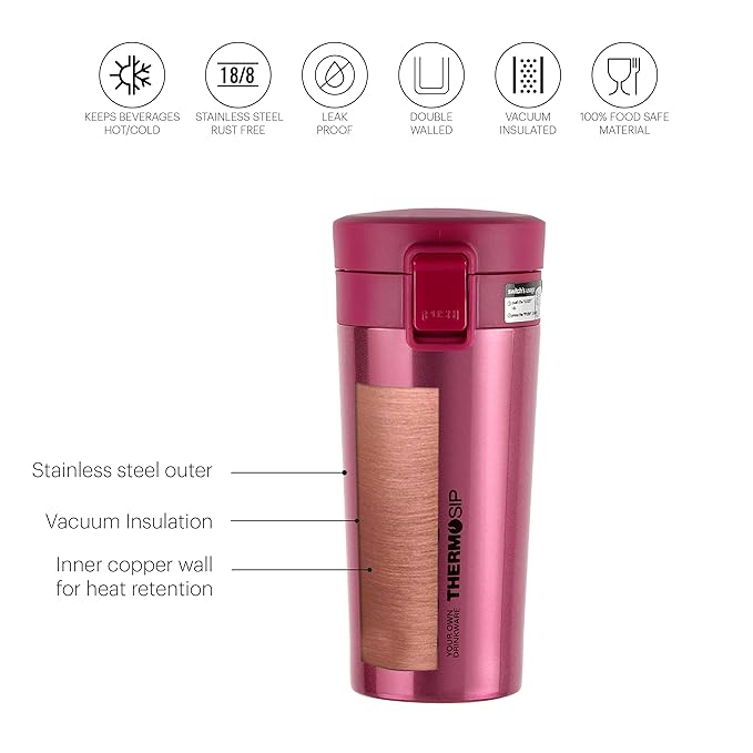 Cello Monty Thermosteel Vacuum Insulated Travel Mug | 450 ml