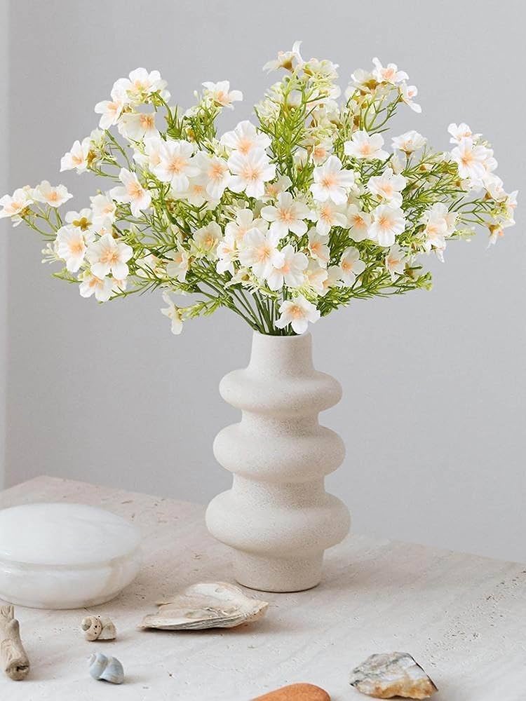 Silk Flowers Plastic Stems 2 Pcs Artificial Flowers Bunch Milan Baby Breath 35cm Flower4