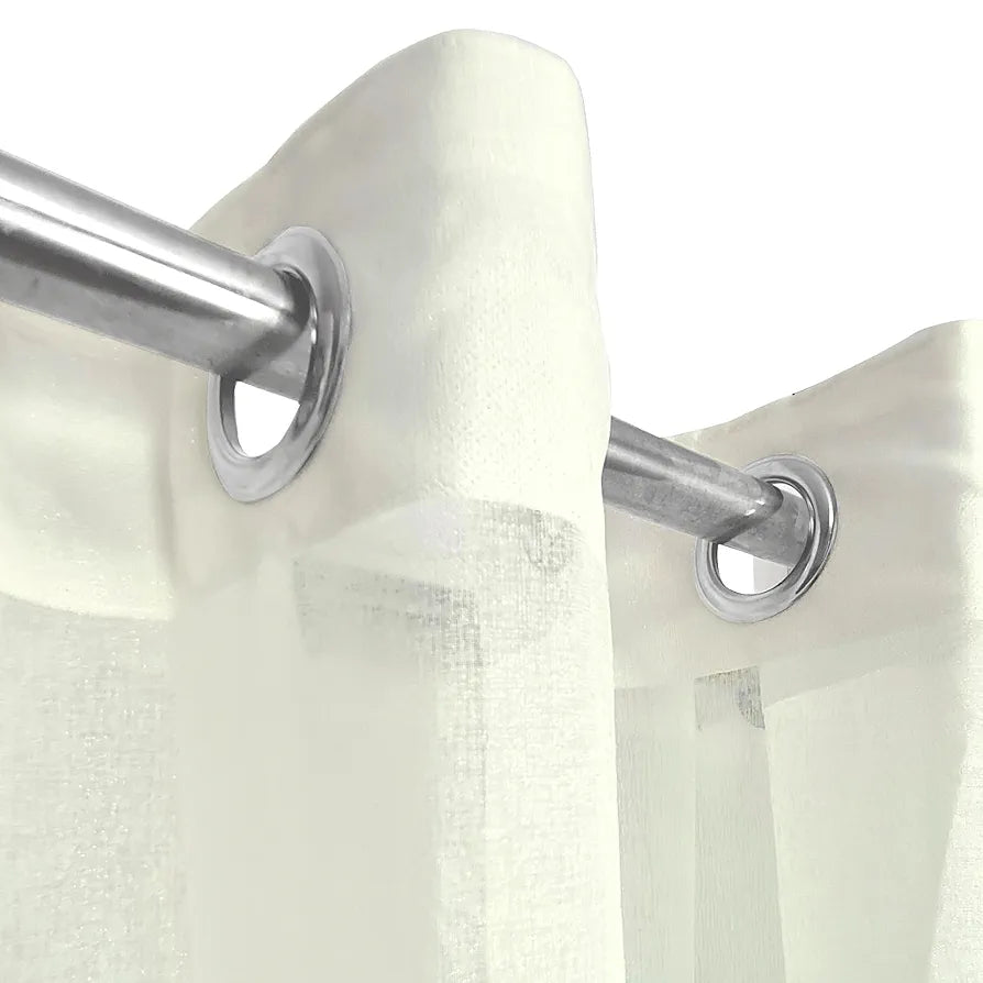 Divine Casa Sheer Window Curtain 5 Feet Colour Brilliant White Lightweight Transparent Voile Panel with Metal Eyelets for Living Room & Bedroom (Pack of 1)