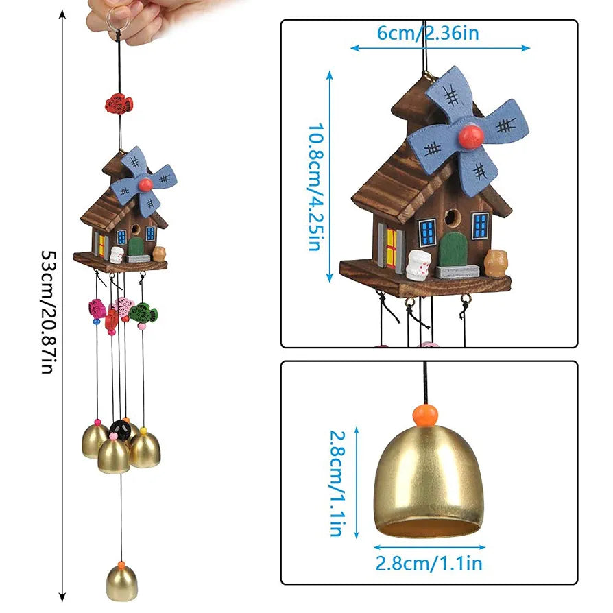 Timesetl Wood Coper Wind Chime
