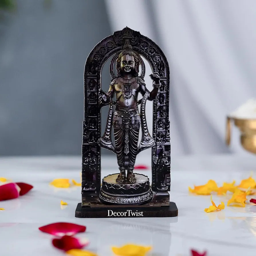 DecorTwist Gold Ram Lalla Ayodhya Murti for Home Office Table Mandir Pooja Decoration Ram lala Idol Statue Showpiece Decor Sculpture for Gift 