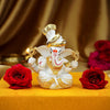 Ekhasa Resin Ganesh Idol for Car Dashboard White 3