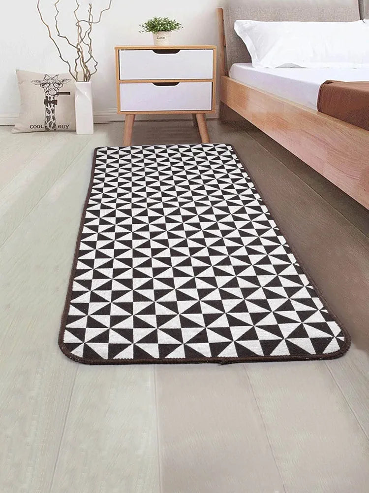 Saral Home Firki Designer Soft Cotton Durable & Washable Multipurpose Runner Colour Brown