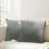 Urban Space Waffle Cotton Cushion Cover Set of 2 Cushion Covers for Sofa, Bedroom, Living Room Waffle Cool Grey