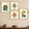 ArtX Paper Gond Art Paintings with Frame Gond-SO4-01 Set of 4
