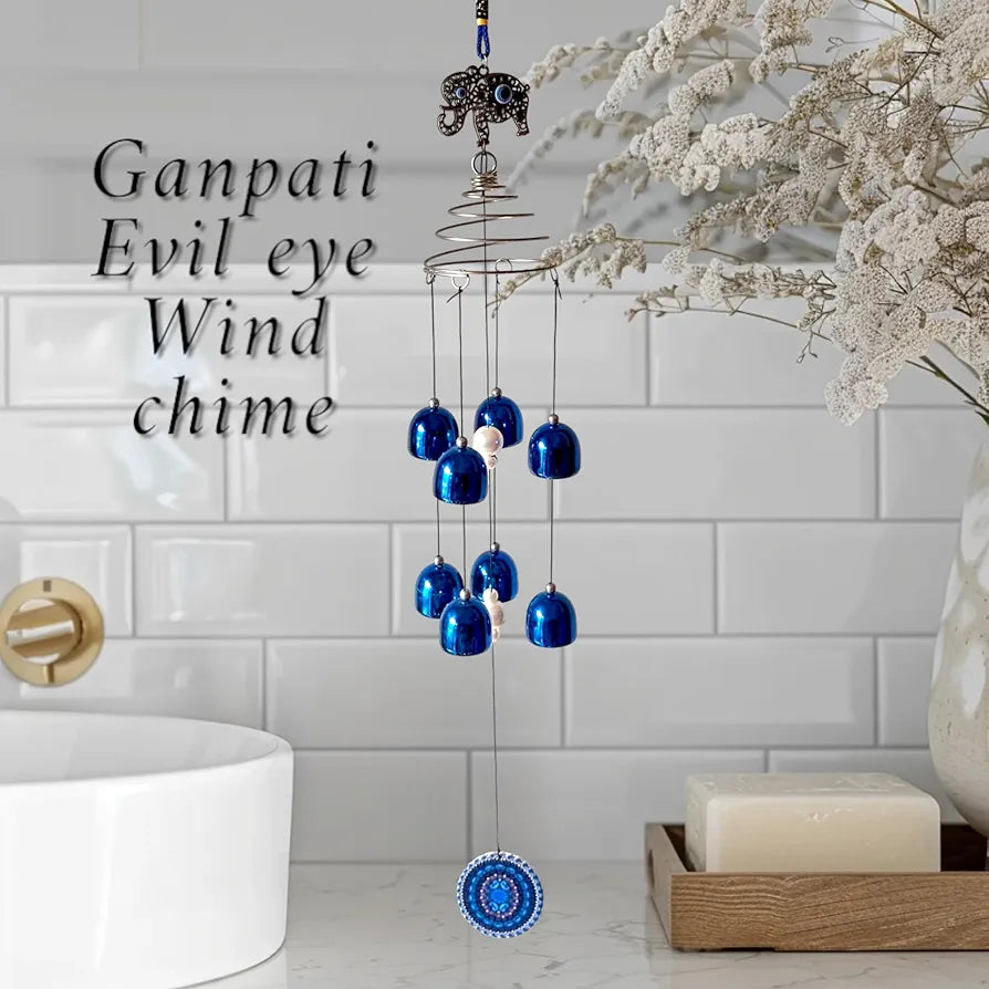 Paradigm Pictures Evil Eye Wind Chime for Home and Balcony Bells With Elephant