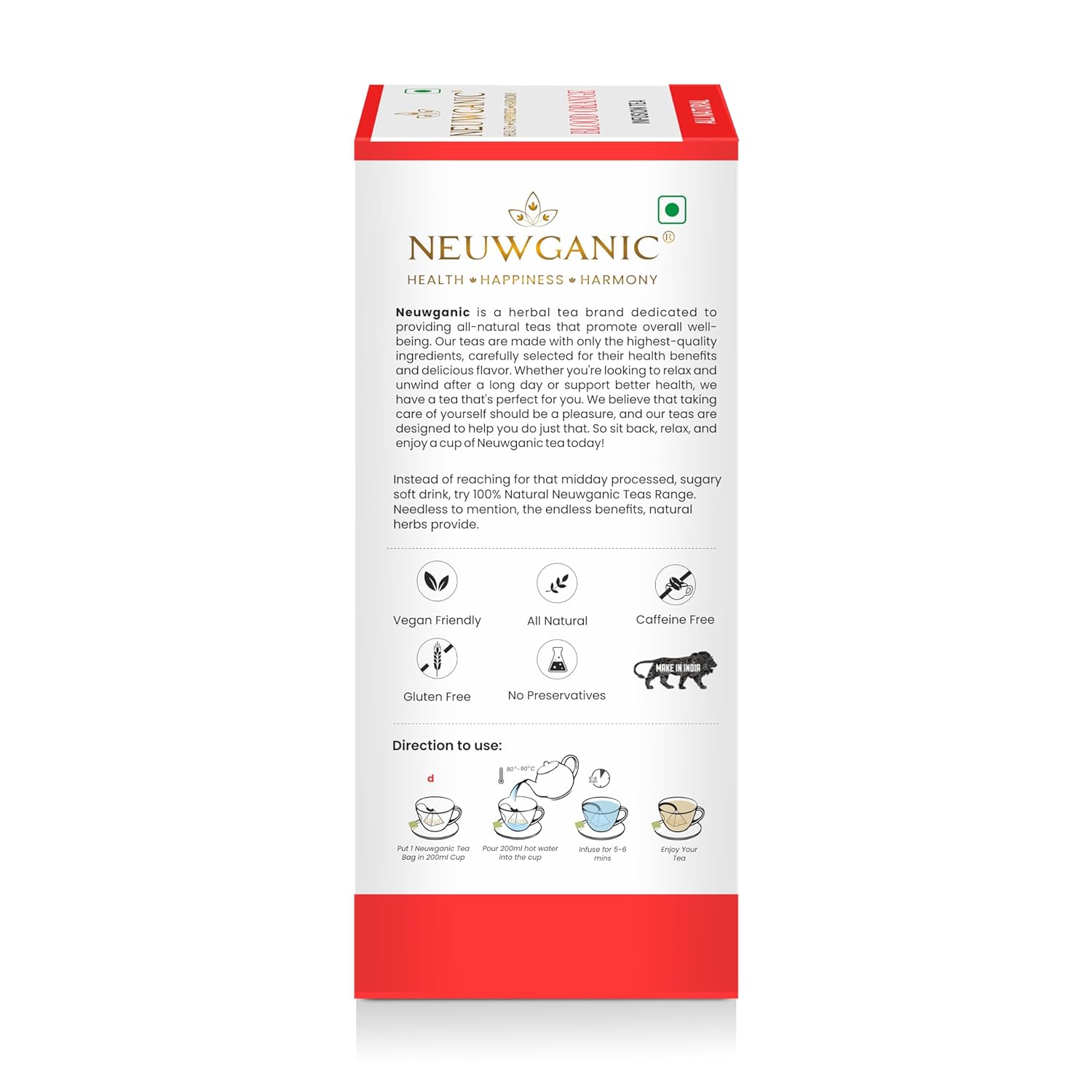 Neuwganic - Blood Orange Infusion Tea Bags - 25 Pyramid Tea Bags
