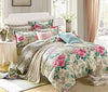 Huesland by Ahmedabad Cotton 144 TC Cotton King Size Bedsheet with 2 Pillow Covers - Beige, Pink, Green