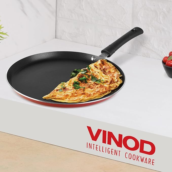 Vinod Popular Non Stick Dosa Tawa 30 Cm With Sturdy Riveted and Virgin Bakelite Handle | Induction and Gas Stove Friendly | Non Toxic