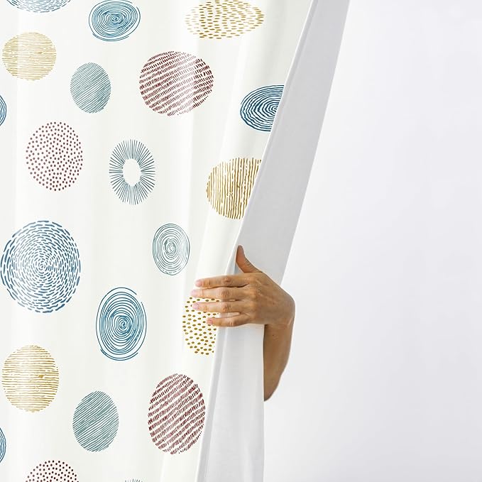 Haus & kinder Cotton Curtains Set of 2 for Bedroom Window Door Curtains (5ft x 7ft) | Colour Rounnd Rhythms Beige