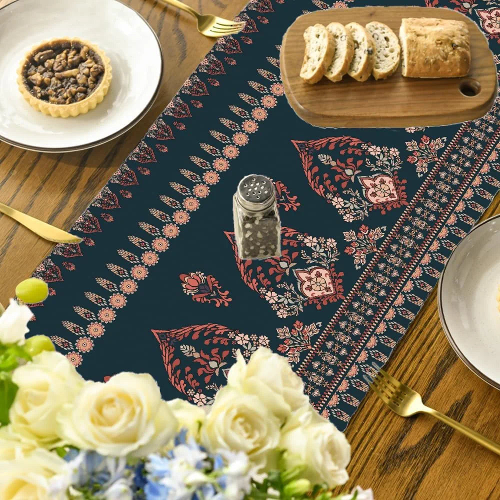 Ishro Home Premium Table Runner Colour The Blue