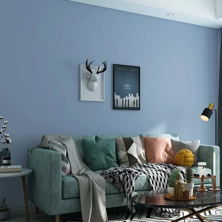 Jaamso Royals Plain Grey Blue Matte Wallpaper for Walls Wall Stickers for Kitchen