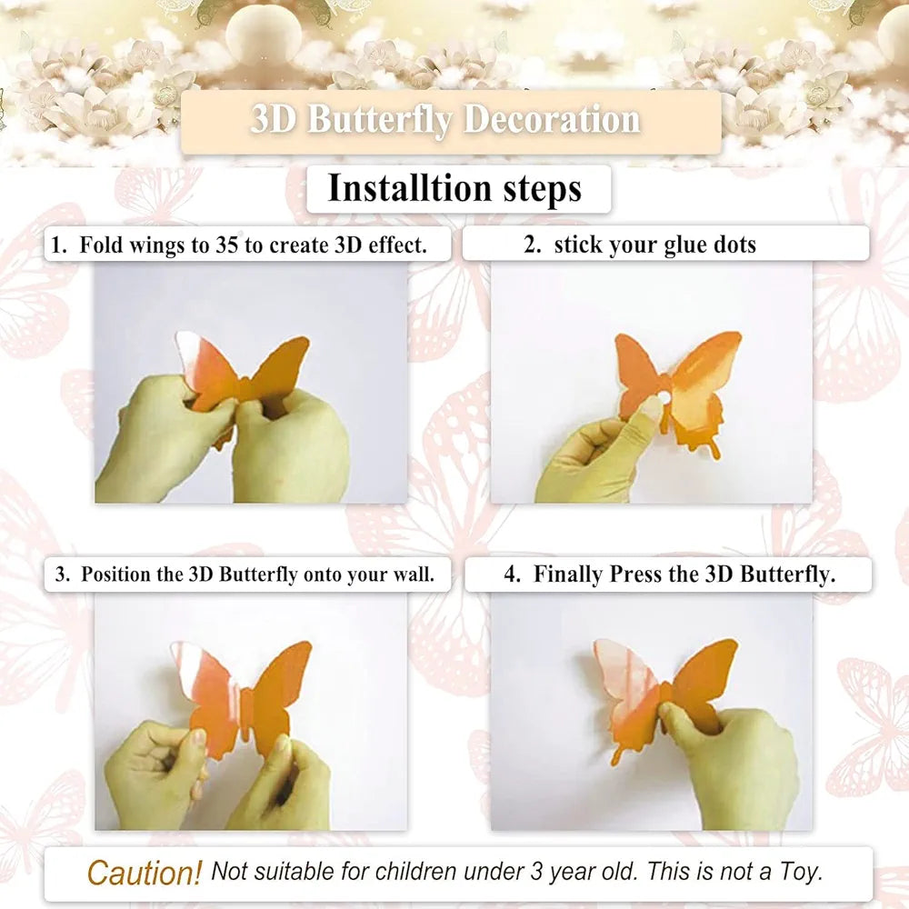 Xtore 12Pcs 3D Home Decor Butterfly Wall Stickers