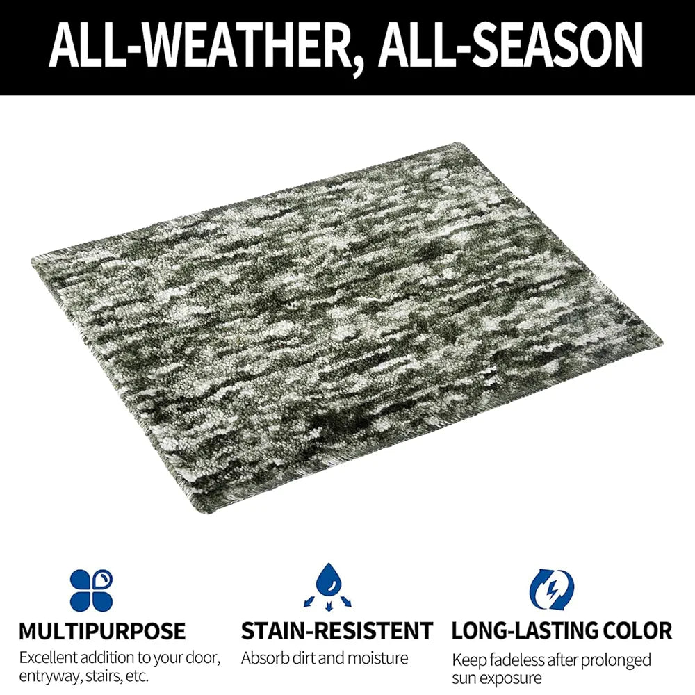 Kuber Industries Door Mat Multi Riyal Doormat Microfiber Entrance Mat Green Colour
