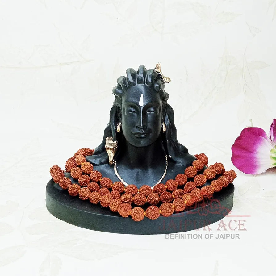 Jaipur Ace Adiyogi Shiva Statue for Car Dash Board Mahadev Murti Adiyogi With Mala