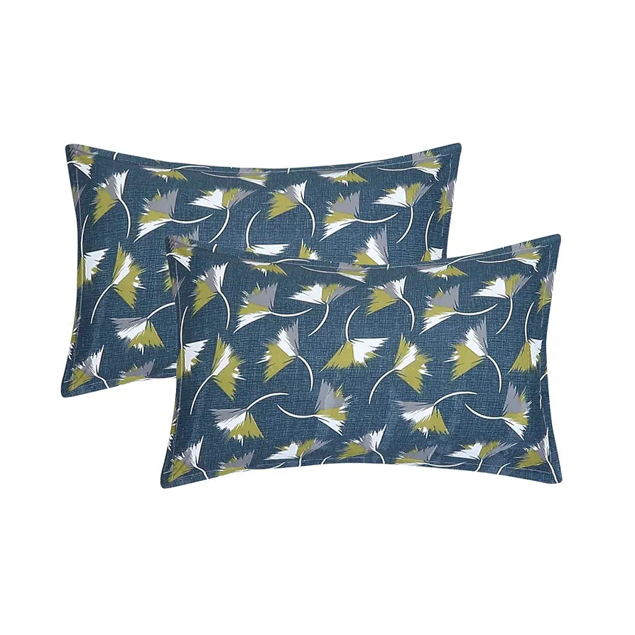 Status Contract Spring Summer Collection Rich Double Bedsheet with 2 Pillow Colour Green