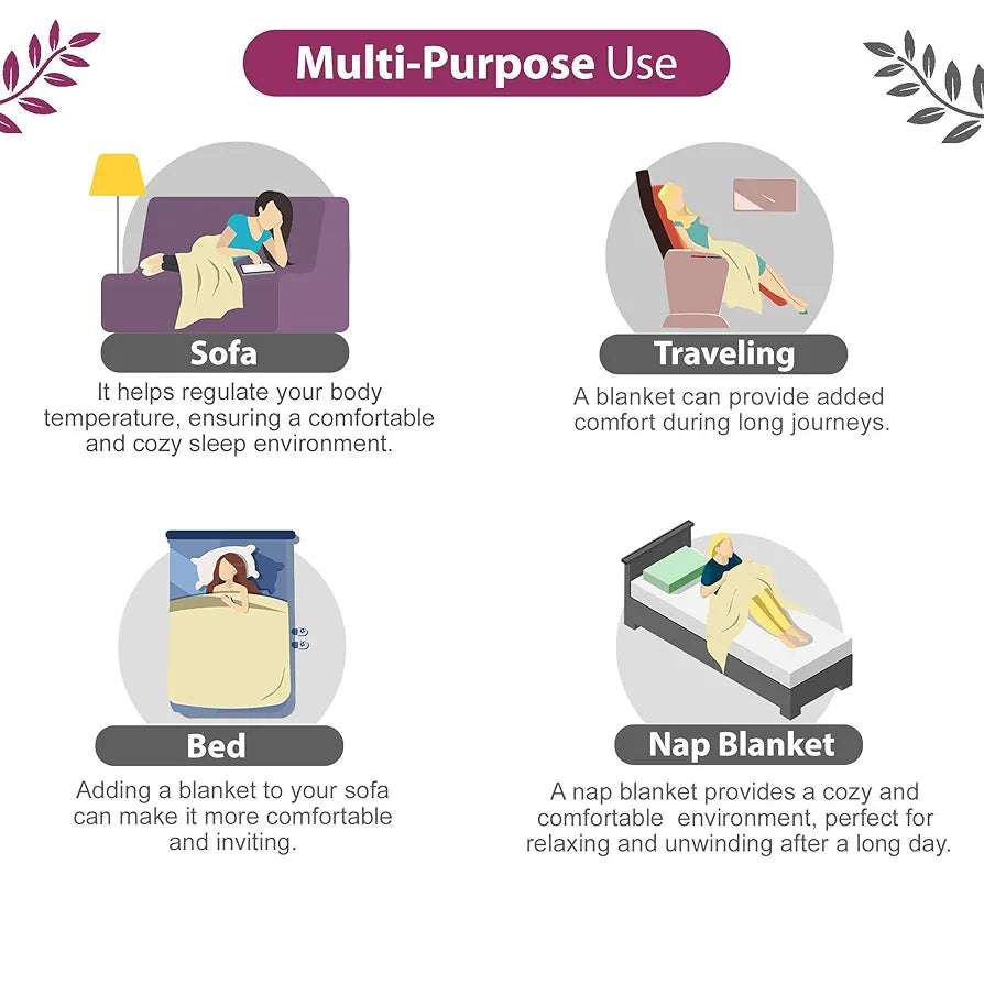 Divine Casa 120 GSM Microfiber Single Dohar Soft & Lightweight Throw Blanket Marble Pattern Colour Pink Marble