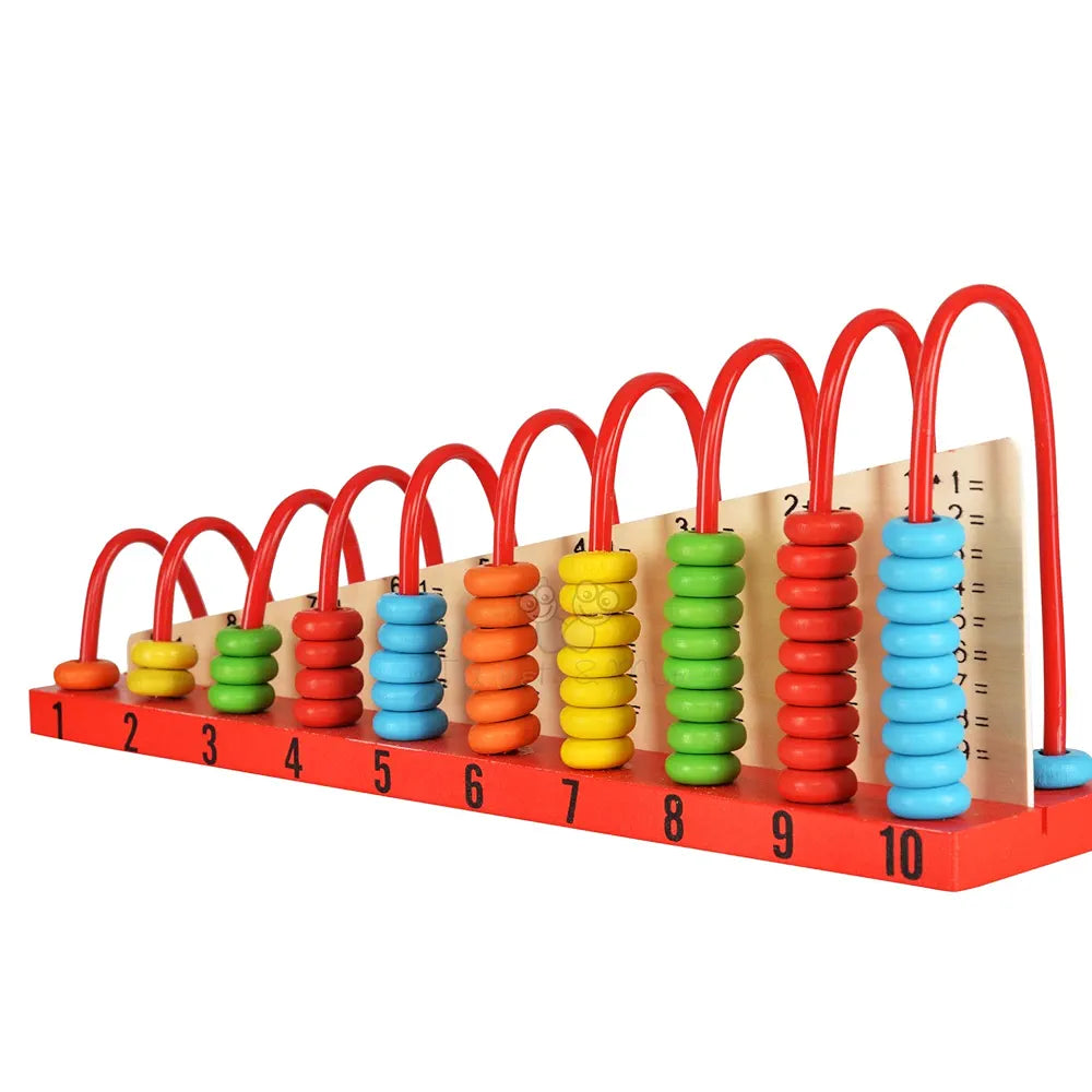 Trinkets & More® - Wooden Calculation Shelf | Abacus Counting Addition Subtraction | Maths Learning Early Educational Kit Toy for Kids 3+ Years 