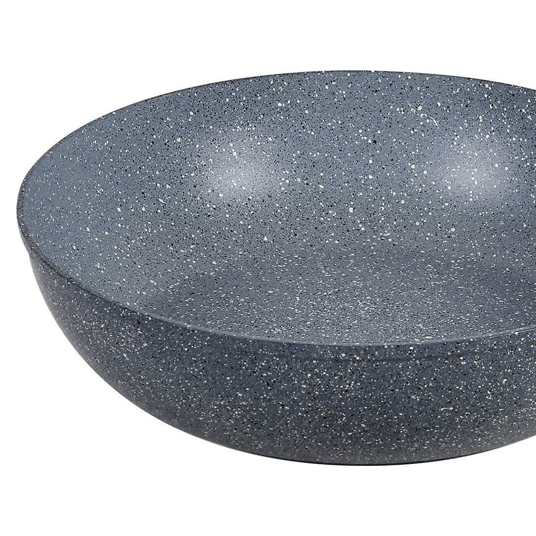Wonderchef Granite 26cm Non-Stick Wok | Glass Lid | Induction Bottom | Soft-Touch Handles | Virgin Aluminium