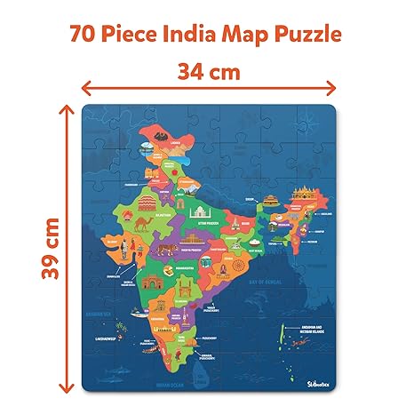 Skillmatics India Map Puzzle Educational Toy For Learning Facts About India
