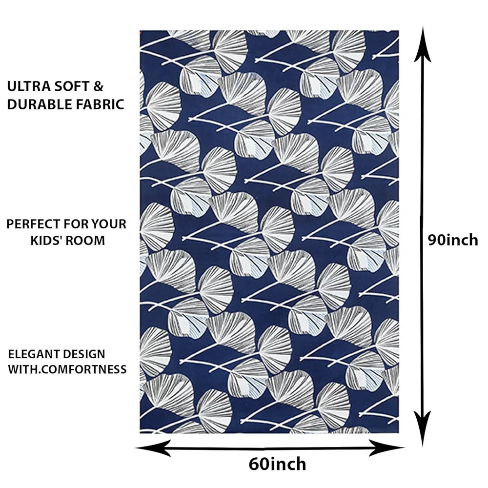 Kuber Industries Cotton Single Bedsheet with 1 Pillow Cover Patta Design Blue