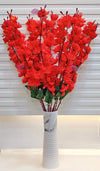 Artificial Flowers Bunch for Decoration Cherry Blossom Ideal for vase Without vase Red