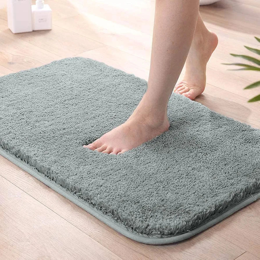 Luxe Home International Bath Mat Super Soft Non Slip Vegas Mats for Bathroom Colour Silver