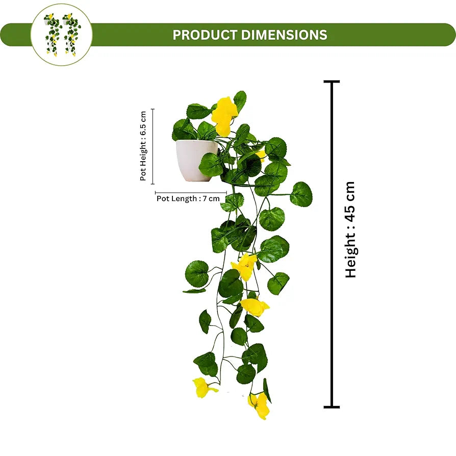 Artificial Flower Vine Plant Falling With Pot Pack of 2 DESIGN-04