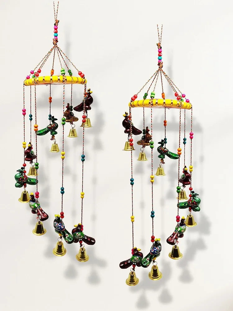 JH Gallery Handcrafted Rajasthani Colored Bell Wind Chime