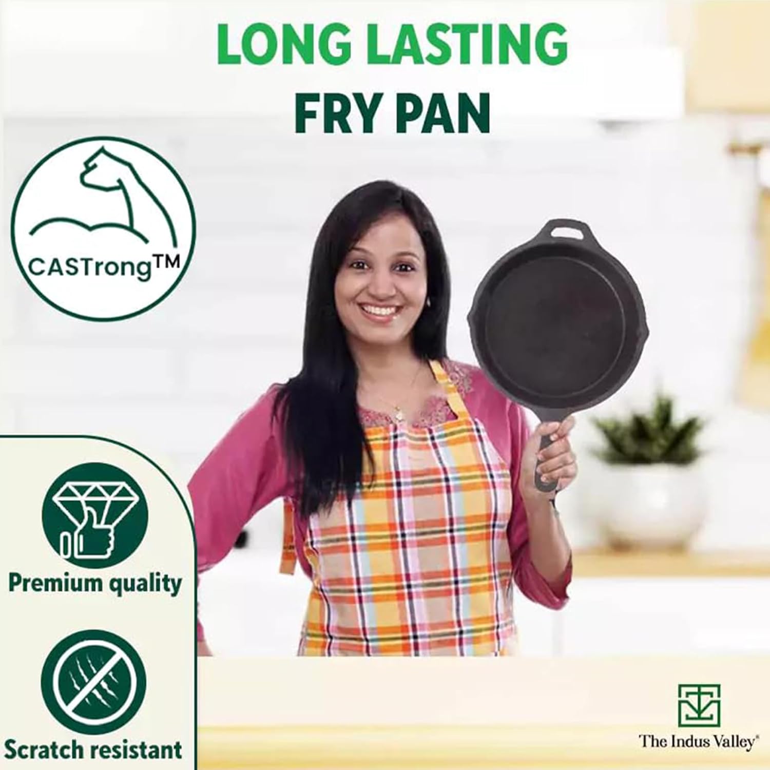 The Indus Valley Pre-Seasoned Cast Iron Fry Pan | Skillet With Silicone Grip