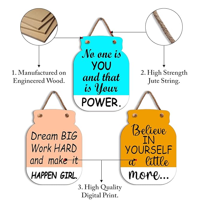 Sehaz Artworks Home Decor Items for Living Room Wooden Wall Hangings for Motivational Quotes