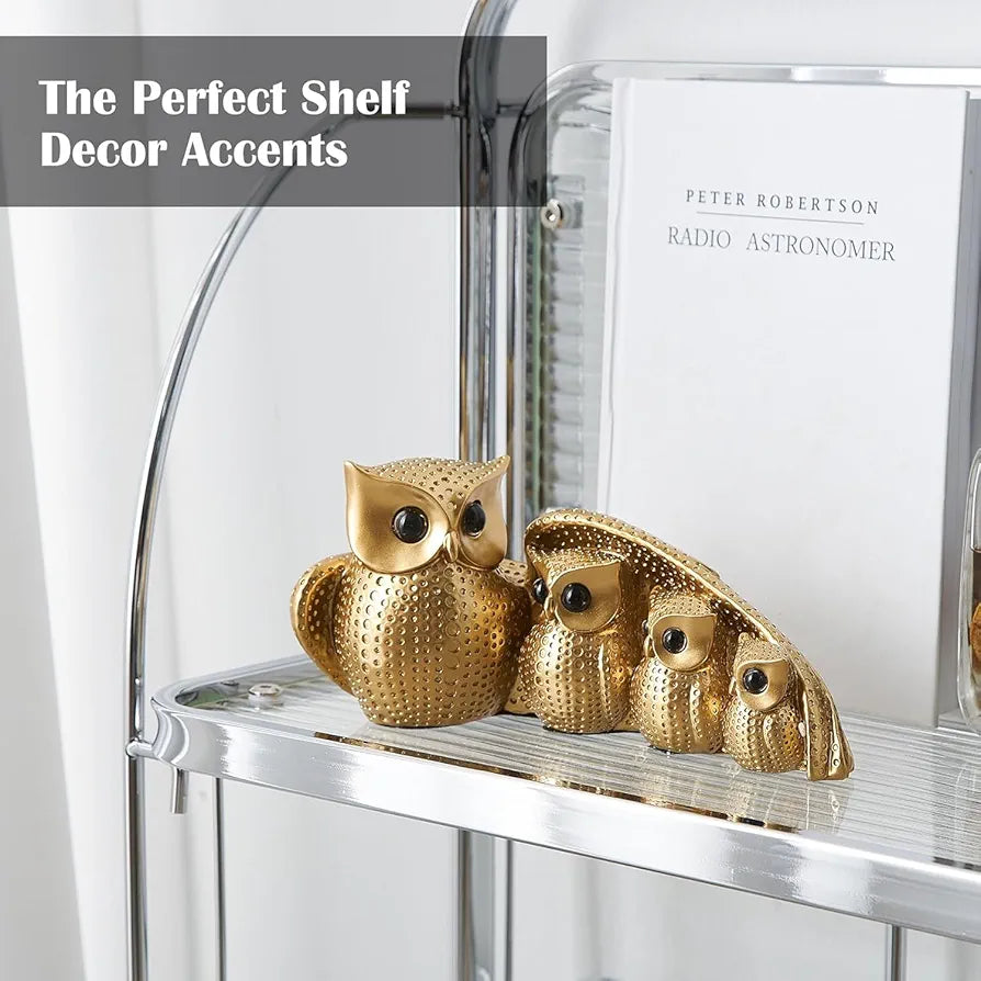 Xtore Golden Owl Family  for Home Decor