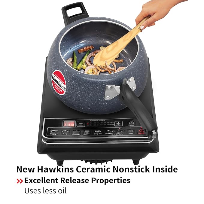 Hawkins 5 Litre Ceramic Nonstick Pressure Cooker Induction Inner Lid Cooker