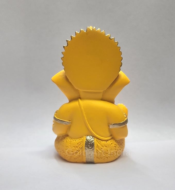 Gold Art India Mango terracotta Finish Ganesha for Car Dashboard Home Decor Gifting Diwali Birthday Festivals