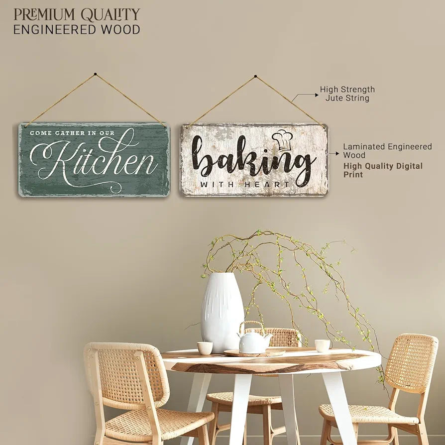Kotart Kitchen Quotes Wooden Wall Art Hanging for Restaurant Bar Dianing Area 5