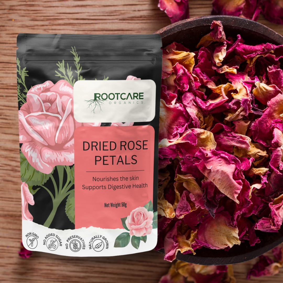 Rootcare Organics Sun Dried Rose Petals - 50 gms