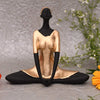 Jaipur Ace Yoga Lady Polyresin Face Black Gold Themed Statue Creative Abstract Design Art Figurine Yoga Lady (Black Gold)
