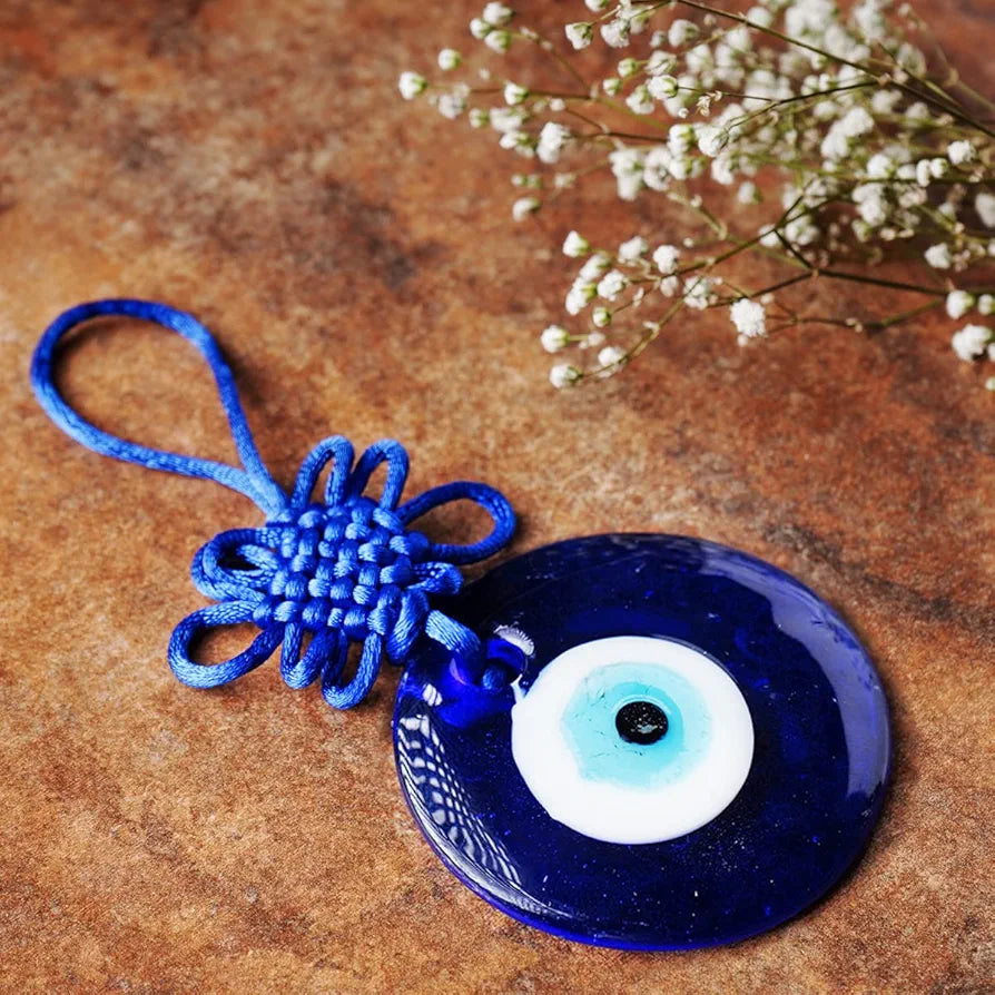Shubhanjali Glass Evil Eye Hanging for Home 3 Inch