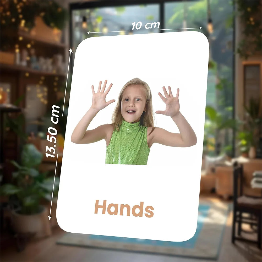SPARTAN KIDS Body Parts Flash Cards for Kids | 27 Early Learning Flash Cards Easy & Fun Way of Learning 1 Year to 6 Years Babies, for Language_Skills