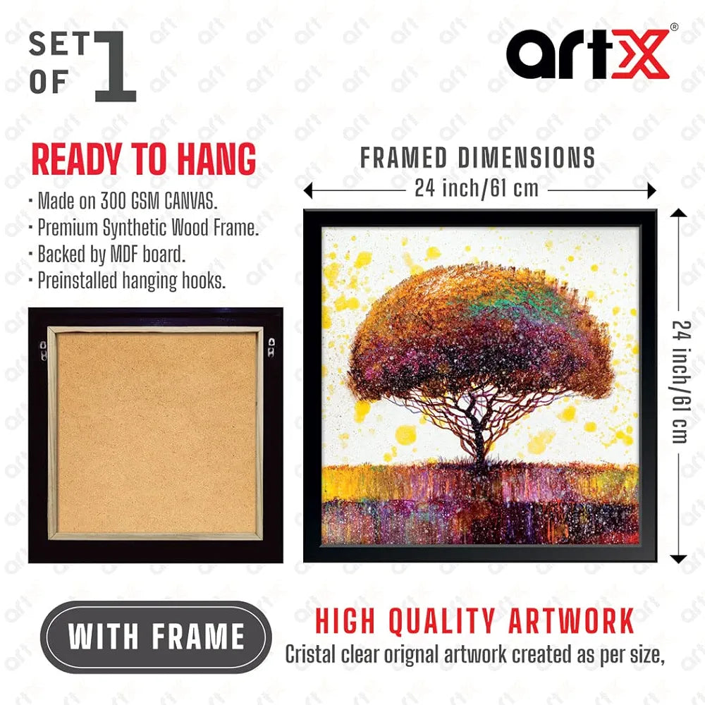 ArtX Abstract Colourfull Tree Big Canvas Painting
