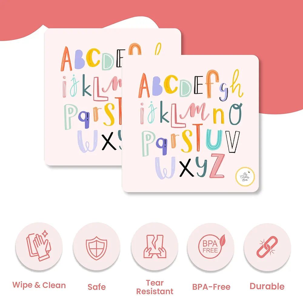 The Curious Bees - Alphabets Flash Cards for Kids | ABC Tracing Laminated Flash Cards | Letter Recognition | Early Phonics Skills Development | Early Learning Alphabets Games