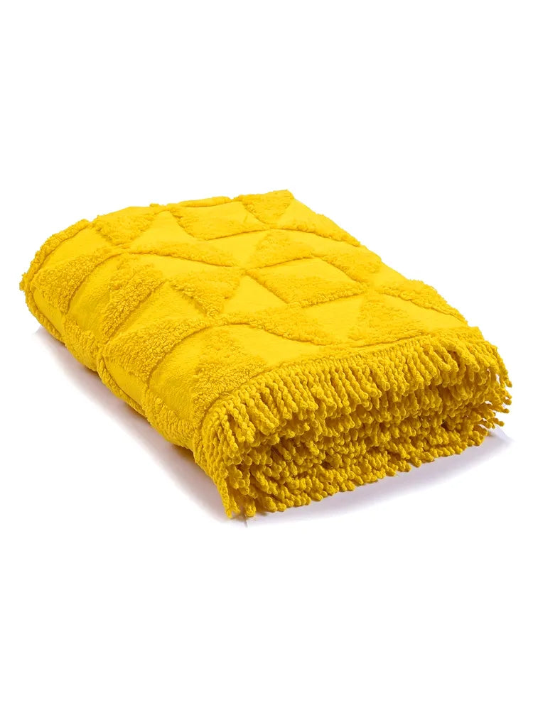 Saral Home Easy Living Soft Cotton 2 Seater Sofa Cover Throw Yellow