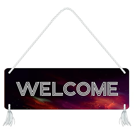 Blue Finch Welcome Home Wall Hanging Sign for Hanging Out Door Board For Office Front Door