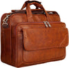 Synthetic Leather Briefcase 15.6 Inch Tan Laptop Expandable Messenger Shoulder Office Bag with Strap for Men and Women | Tan Colour