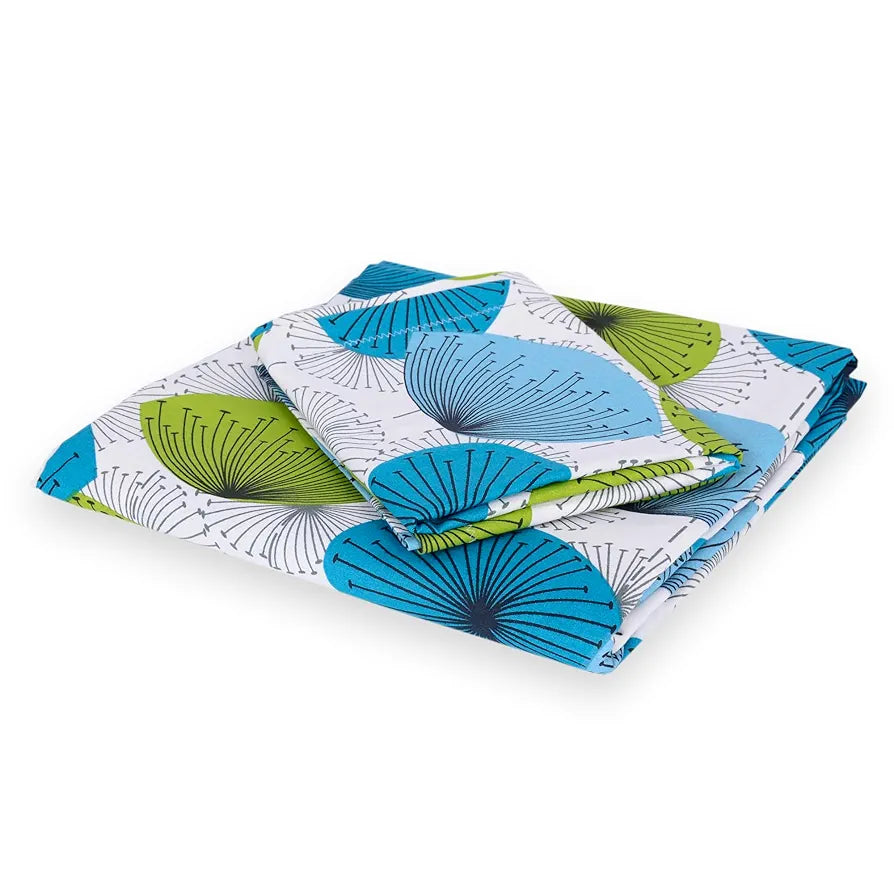 Divine Casa 144 TC 100% Cotton Bedsheet for Single Bed with 1 Pillow Cover Colour Aqua