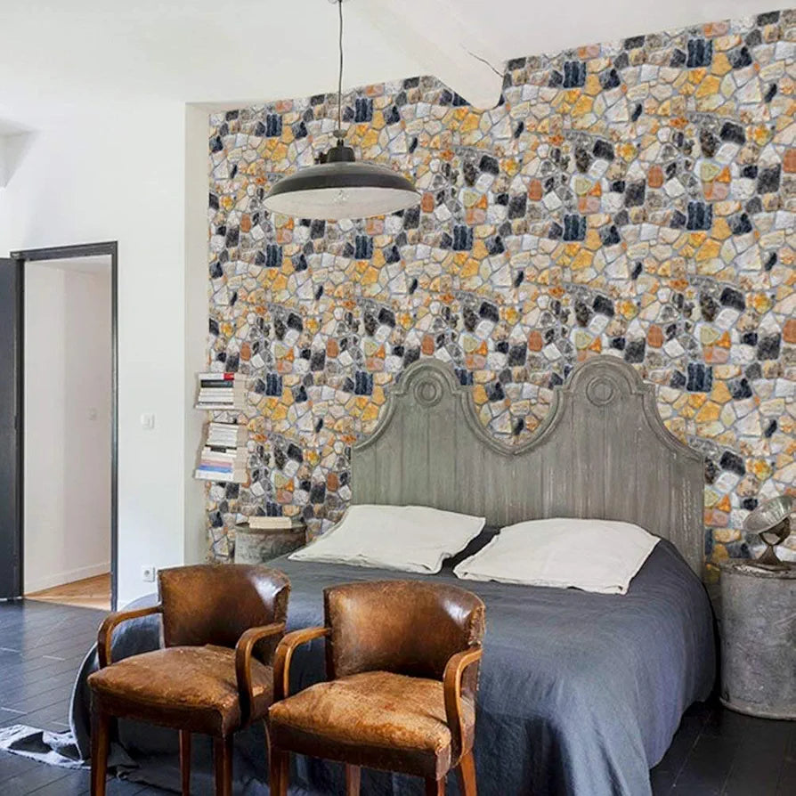 Jaamso Royals Self-adhesive Stone Wallpaper Brick Contact Paper Fireplace Kitchen Backsplash Peel-stick Wall Stickers  Stone Wallpaper