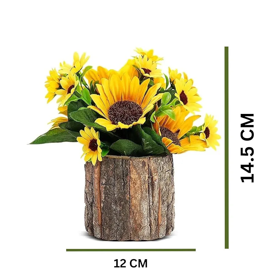 Artificial Sunflowers Fake Potted Plants Artificial Plants Indoors in Pots Yellow
