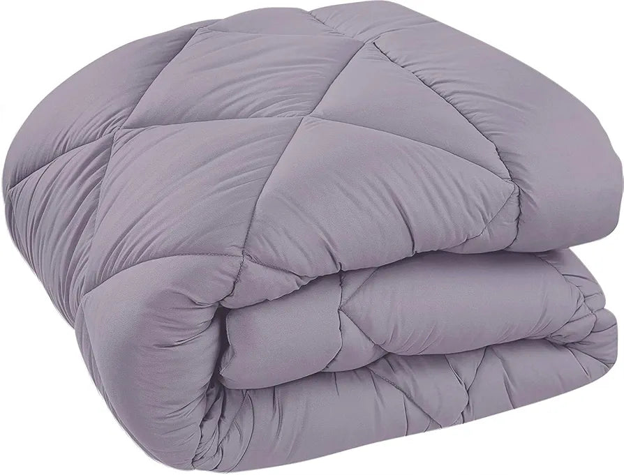 Cloth Fusion Reversible AC Comforter Set Double Bed Soft Microfibre King Size Quilt Blanket for Winter Plum & Lilac