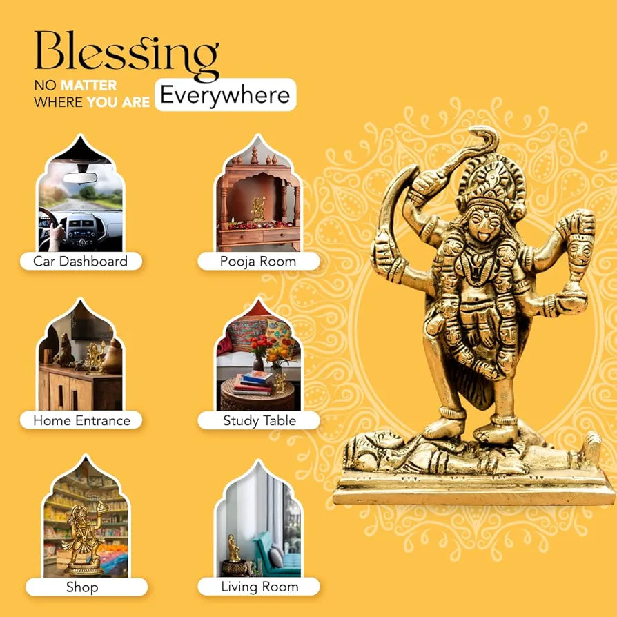 Ekhasa Pure Brass Mata Rani Murti Kali Maa Idol for Car Dashboard