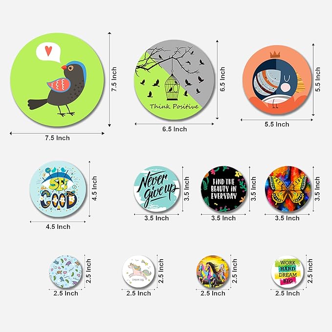 Artvibes Designer Mdf Wooden Wall Hangers for Home Decoration | Pack of 11 Pieces